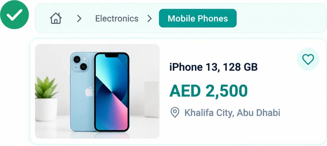 An iPhone ad under Electronics, Mobile Phones